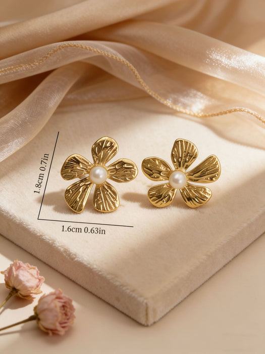 Wholesale Stainless Steel Geometric Oval Golden Earrings for Women