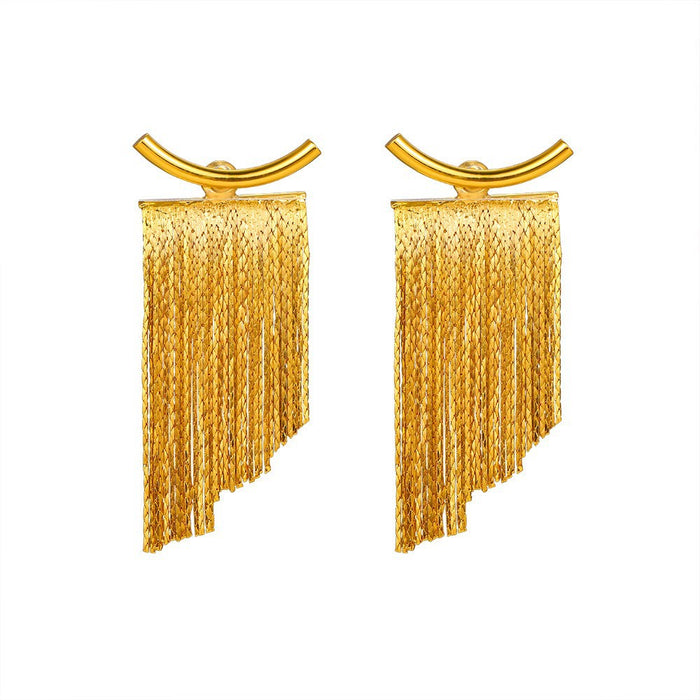 Wholesale Exaggerated hollow ear loops with geometric C-shaped ear clips