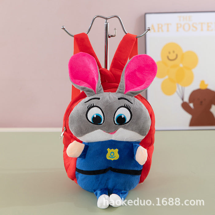 Wholesale Plush small backpack kindergarten school bag cartoon cute girl boy plush backpack