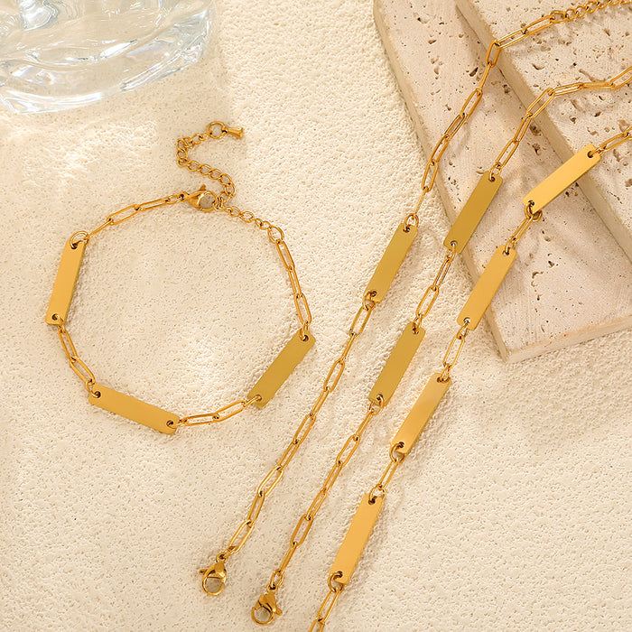 Wholesale European and American light luxury stacked stainless steel bracelet, simple smooth surface bracelet, fashionable and versatile design bracelet