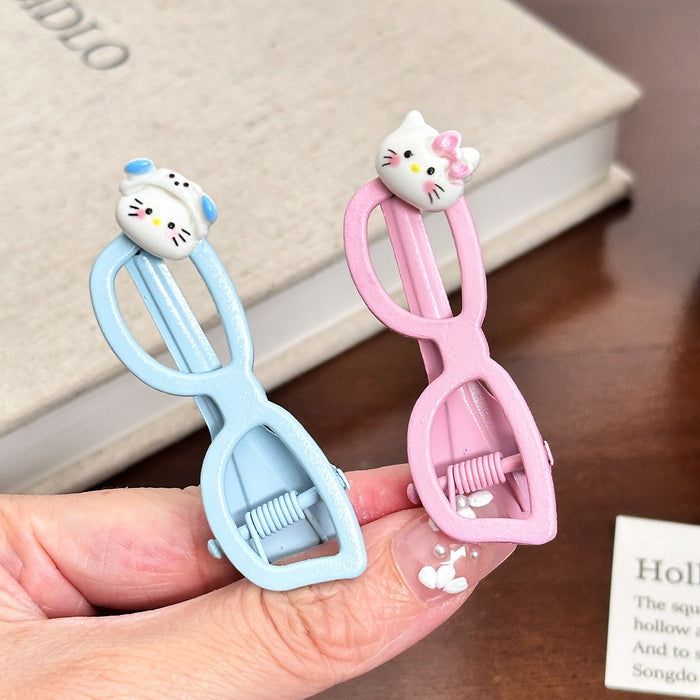 Wholesale Spring and Summer New Cartoon Sweet Glasses Hairpin Hair Accessories Girl's Hairpin Cute KT Bangs Clip Side Clip Hairpin Hair Accessories