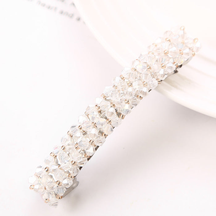 Wholesale Woven Clip Headwear Women's Side Clip Simple Crystal Hairpin Girl Crystal