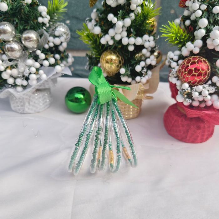 Wholesale 6-layer ribbon silicone tube Christmas bracelet