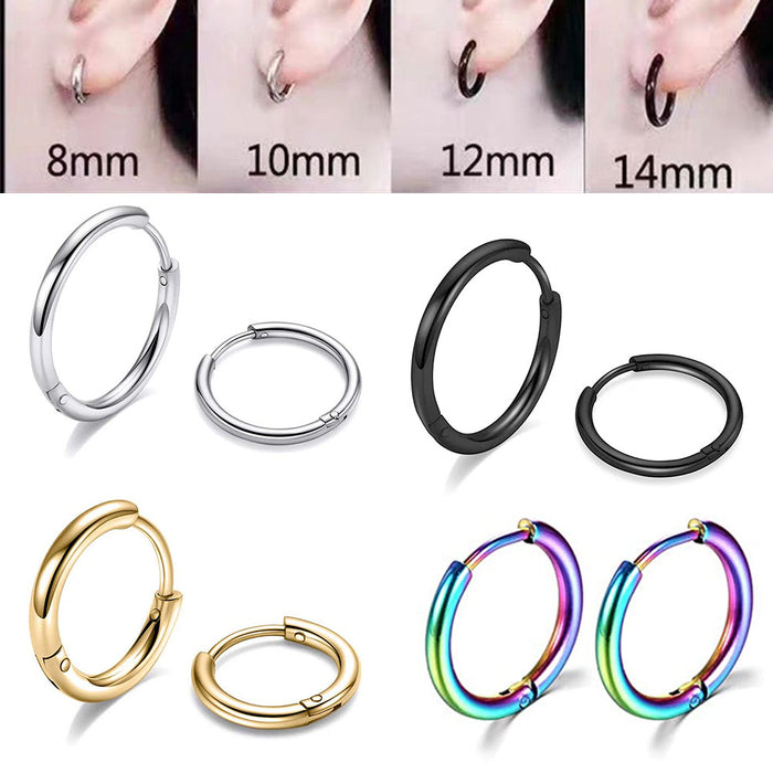 Wholesale Hot Selling Stainless Steel Earrings New Round Earrings for Men European and American Body Piercing Accessories JDC-ES-YaChen010