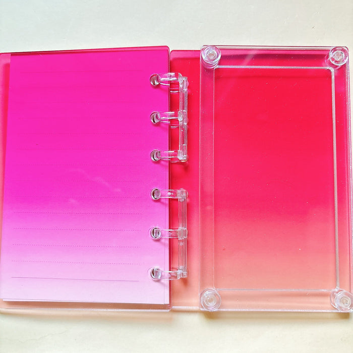 Wholesale Color gradient shake acrylic notebook A7 A5