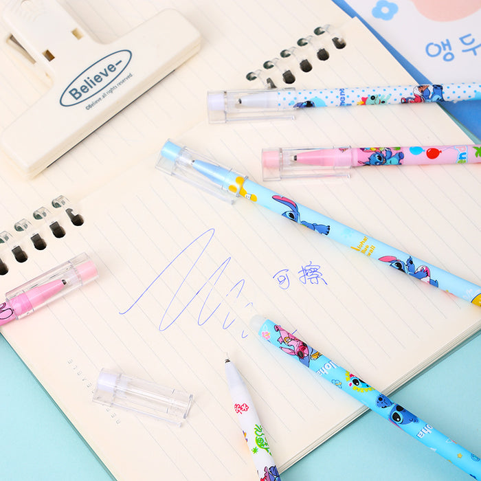 Wholesale New Blue Doll Straight Rod Erasable Neutral Pen Cartoon Pulling Hat Needle Tube Type Water Pen Creative Student Stationery