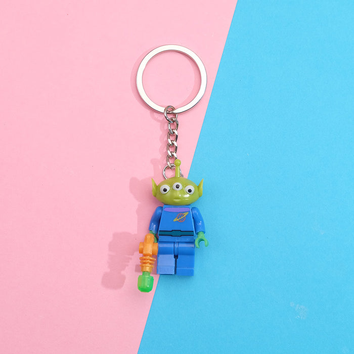 Wholesale of Cute Building Block Plastic Keychains JDC-KC-QMou022