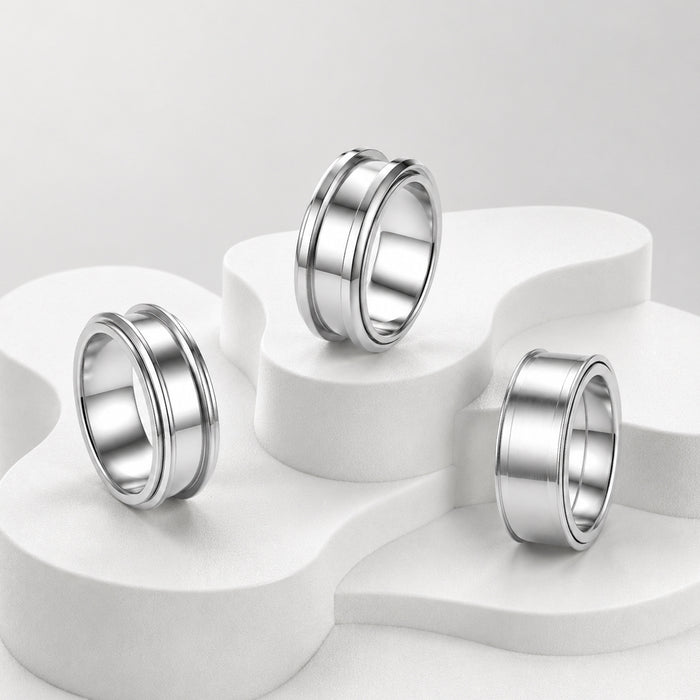 Wholesale Rotating Spinner Ring Blank Stainless Steel DIY Jewelry Accessory