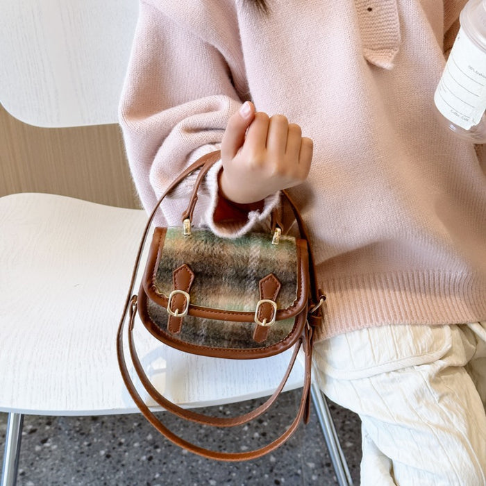 Wholesale Pu Contrast Color Versatile Casual Plaid Handbag Coin Shoulder Small Satchel JDC-SD-YuanDuo064