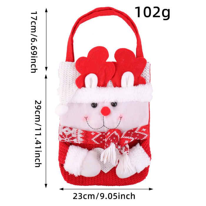 Wholesale Christmas knitted gift bag cute cartoon red f snowman old man candy tote bag Christmas decoration