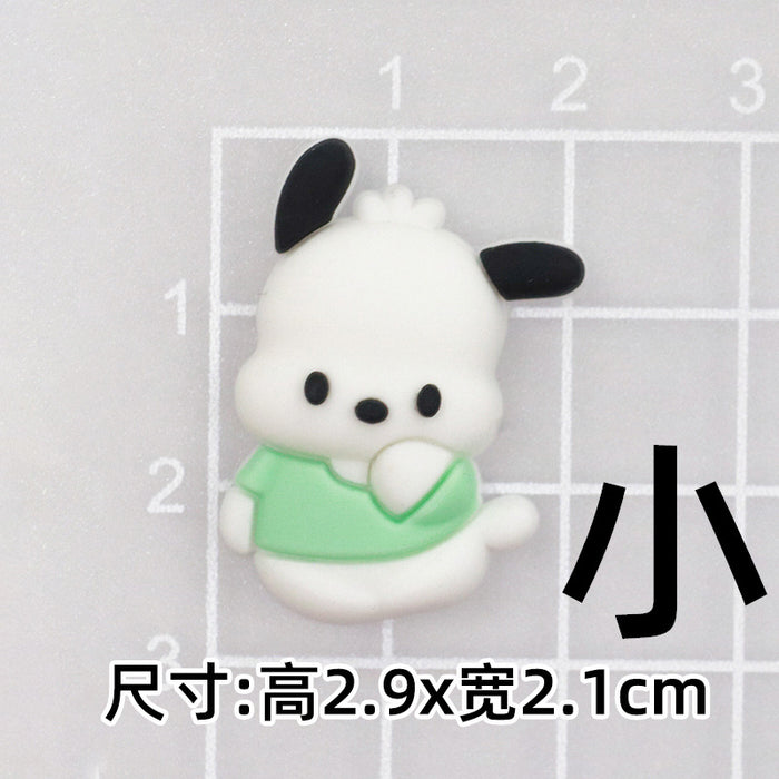 Wholesale 10pcs Cartoon Slippers Accessories Phone Case PIAD Set Hairpin Decorative PVC Soft Adhesive Patch