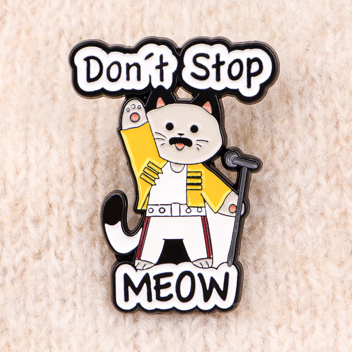 Wholesale Monster Cat English Brooch Badge Clothing Backpack Accessory