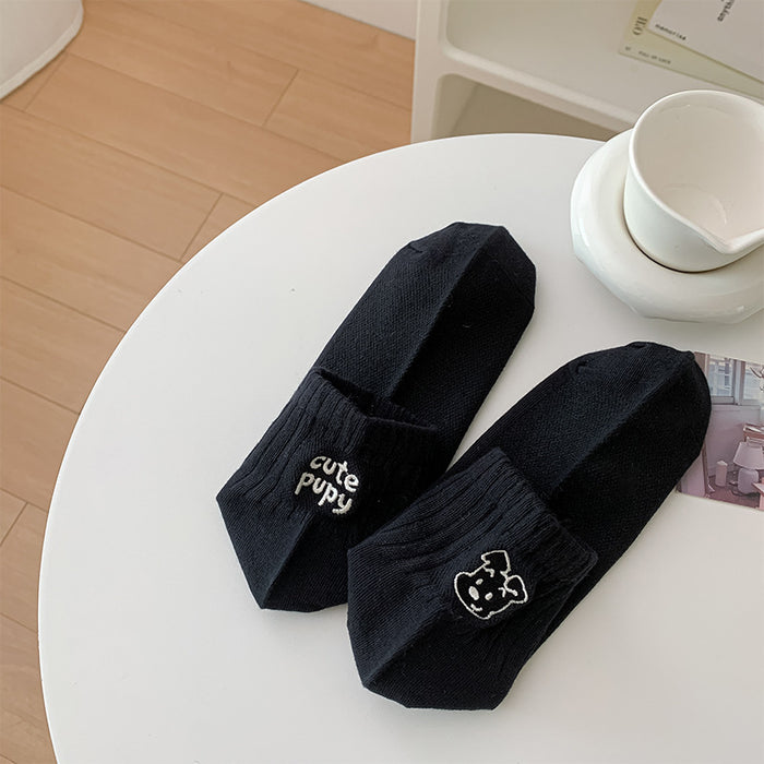 Wholesale Cartoon embroidery fashionable short socks low top cotton socks