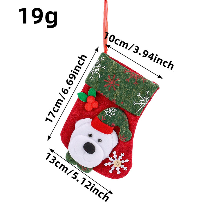 Wholesale Snowflake Christmas Socks Gift Bag Christmas Tree Ornaments Children' s Candy Bag Old Man Snowman Gift Bag