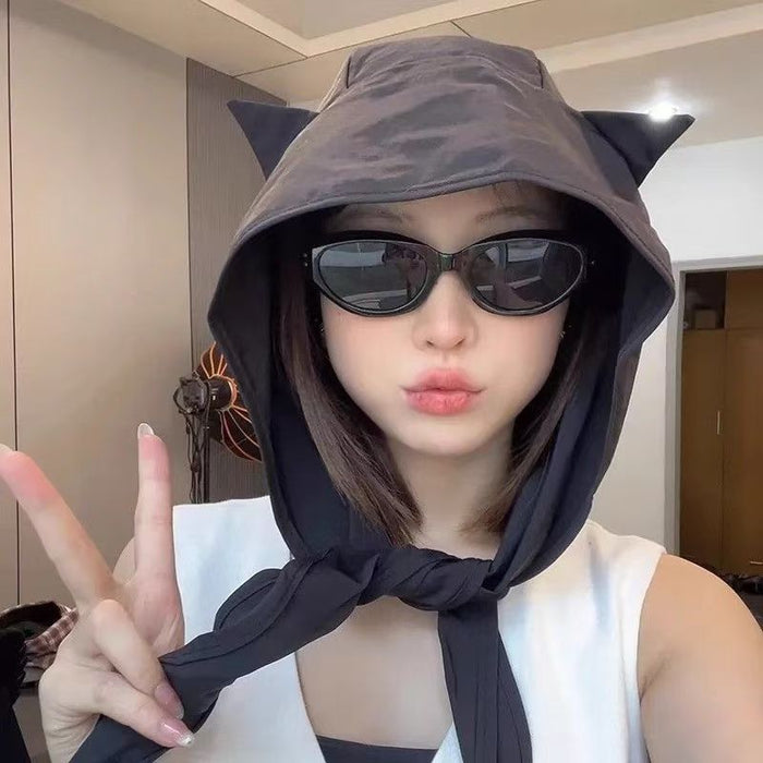 Wholesale Strap quick drying sunshade hat, thin ear protection headband hat, cute hat