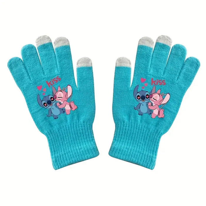 Wholesale Anime-themed Cartoon Printed Knitted Warm Cycling Touchscreen Gloves