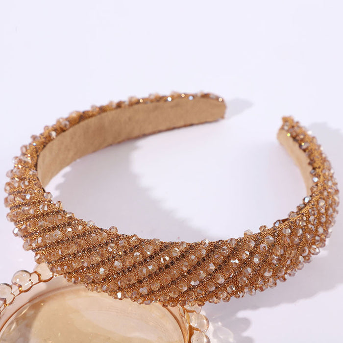 Wholesale Thin diamond headband fashionable and light luxury temperament multi-color headdress hair accessories personality sweet cool cotton headband for women