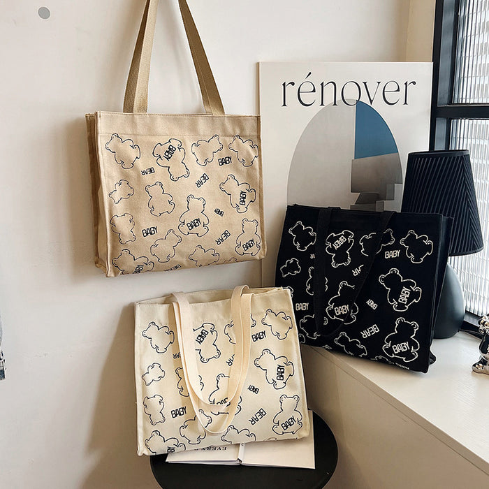 Wholesale canvas tote bag fashion shoulder bag large capacity tutorial bag