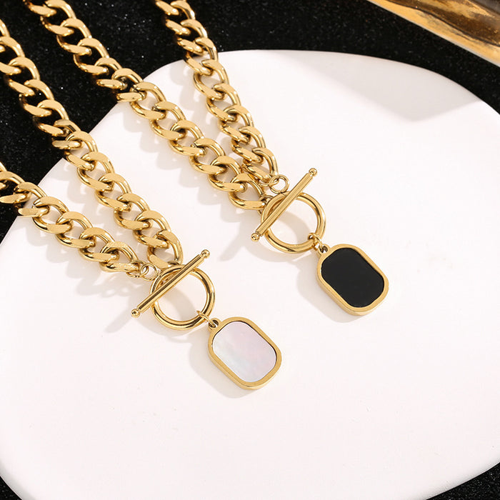 Wholesale High-grade ing Chain Imitation White Mother Pendant Necklace