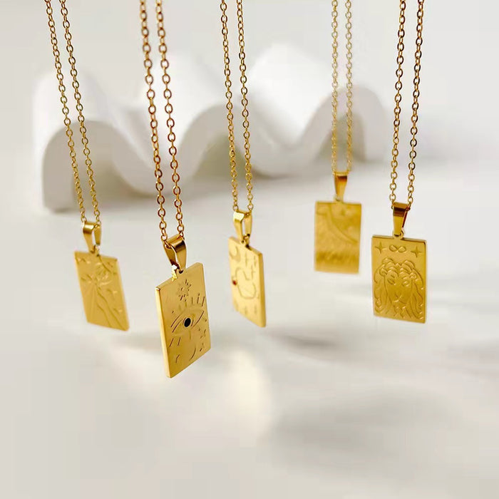 Wholesale Stainless steel square pendant necklace