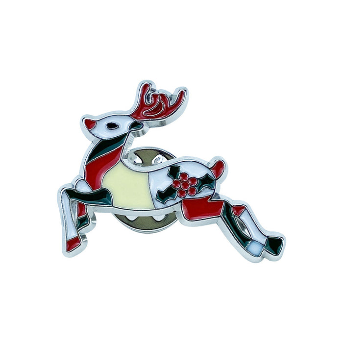 Wholesale Christmas Cartoon Brooch Set Santa Reindeer Tree Bell Zinc Alloy Pins Chic Holiday Party Accessor MOQ≥2y