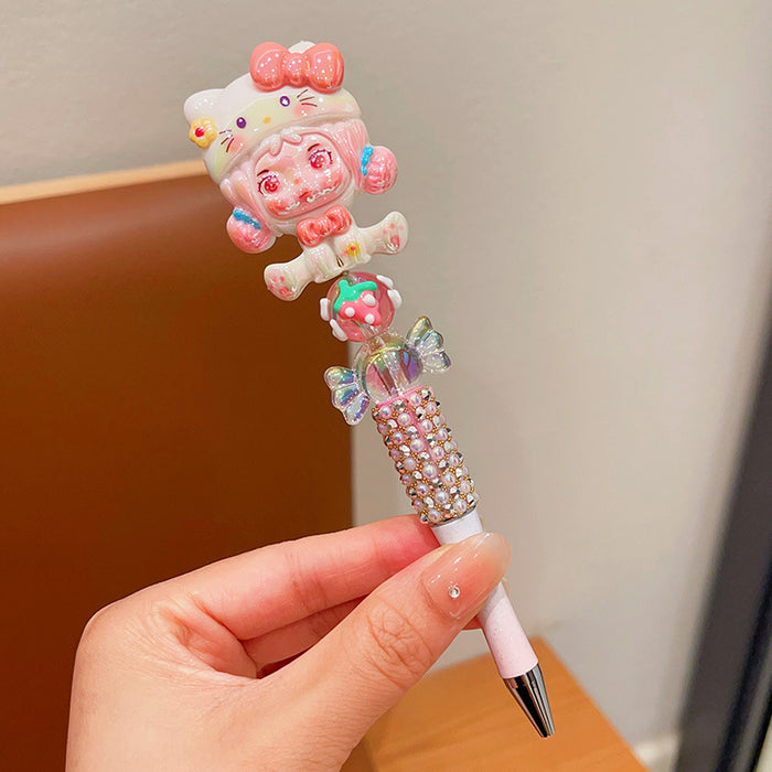 Wholesale Rhinestone Black Neutral Pen Cartoon Ballpoint Pen