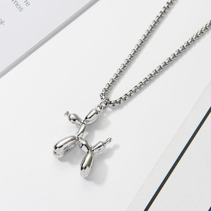 Wholesale Titanium Steel Simple Balloon Pendant Personalized Sweater Chain
