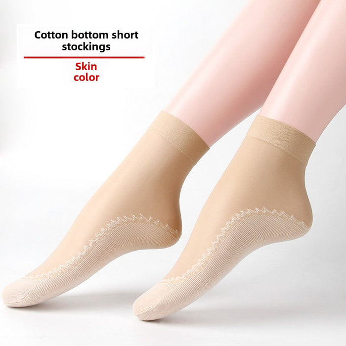 Wholesale Silk stockings, short socks, cotton soles, sweat absorbing and anti slip socks, anti hook silk midsole