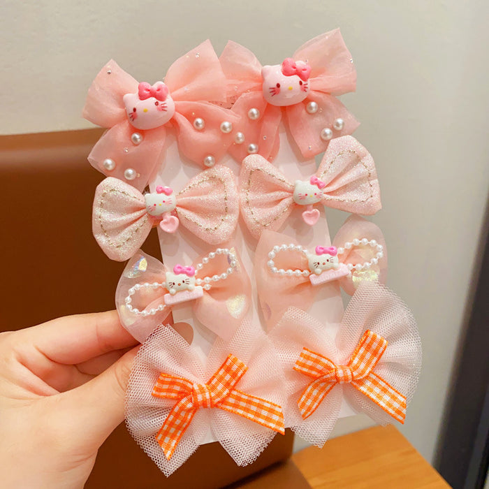 Wholesale Cartoon Hairpin Girl's Bow Headwear Little Girl's Bangs Hanger Hair Accessories Hairpin suit