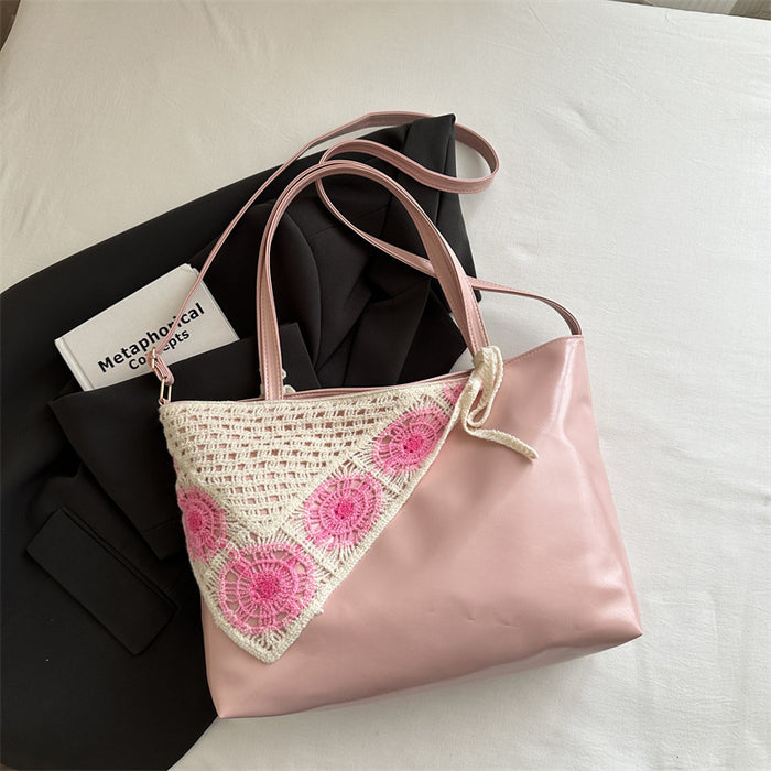 Wholesale PU Tote Bag Urban Simple Style Black Magnetic Closure Fashion