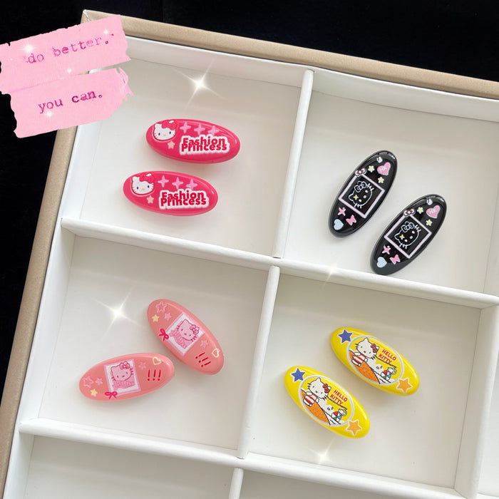 Wholesale Acrylic Cartoon Printed Oval Hair Clip (S) JDC-HC-ZhiX016