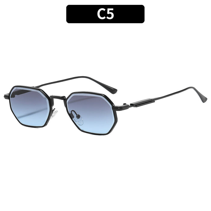 Wholesale Trendy Polygon Sunglasses Gold Frame Gray Lens UV400 for Women Outdoor Travel Fashion Accessory