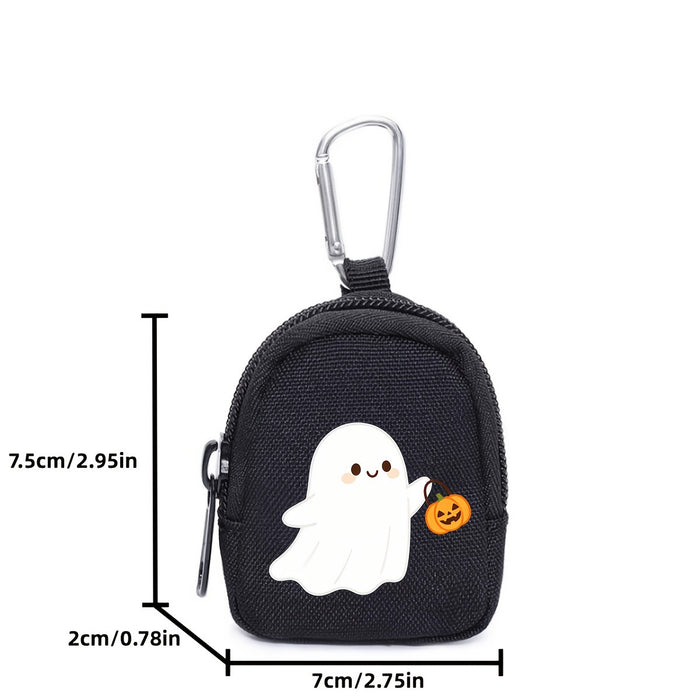 Wholesale Polyester Backpack Earphone Bag  Ghost Pumpkin Print Cartoon Keychain Coin Purse Unisex Everyday Gift