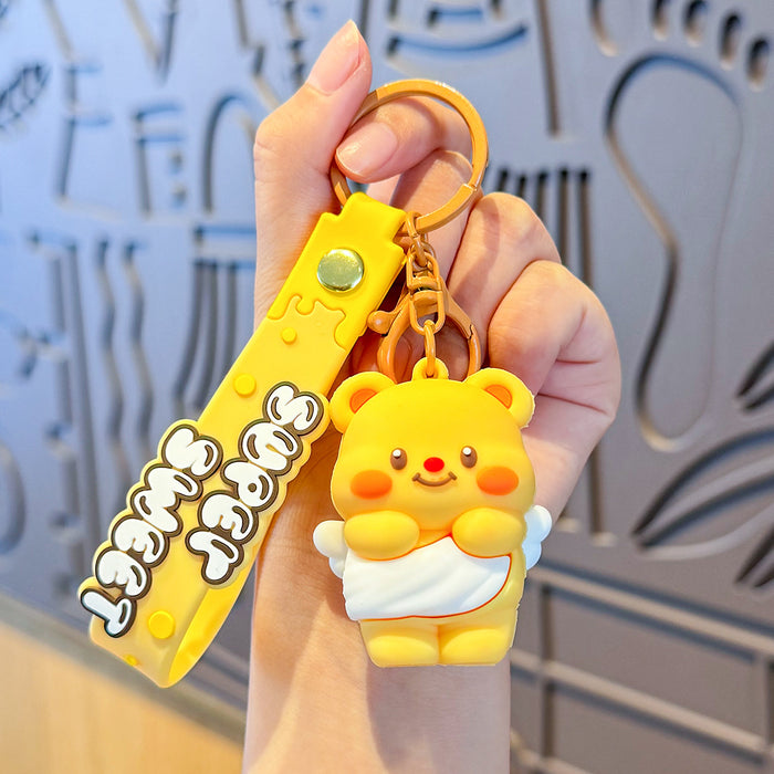 Wholesale PVC Butter Bear Cartoon Doll Keychain JDC-KC-MengXu003