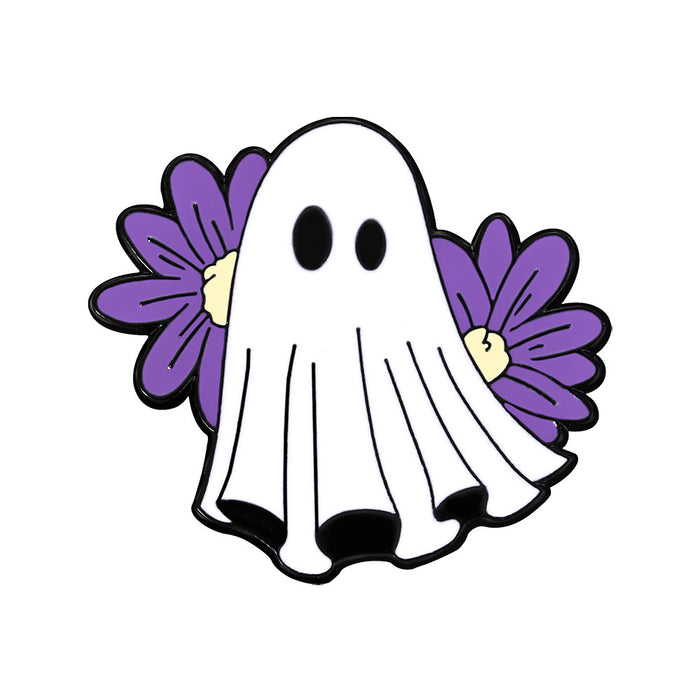 Wholesale  Badge Cute White Ghost Alloy Brooch Horror Night Holiday Party Clothes Decorations