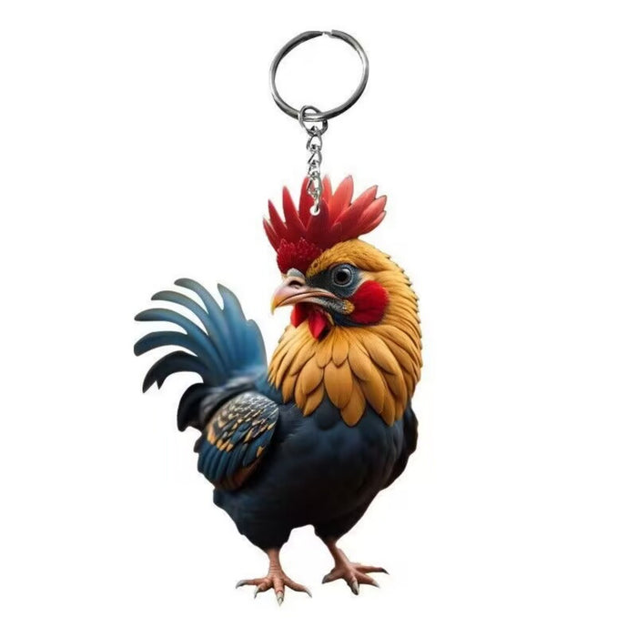 Wholesale Rooster Series Acrylic Keychain JDC-KC-HuiWen009