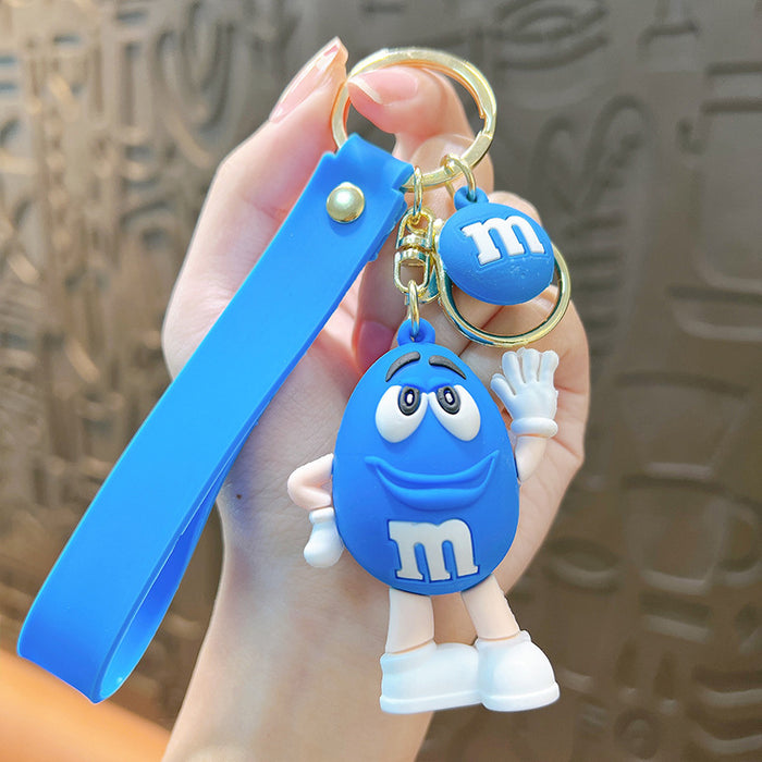 Wholesale  Bean Key Chain Doll Key Ring Cartoon Chocolate Soft Glue Doll Cute Couple Bag Key Chain