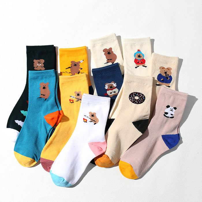 Wholesale Socks cotton tube new cartoon versatile cute cotton socks