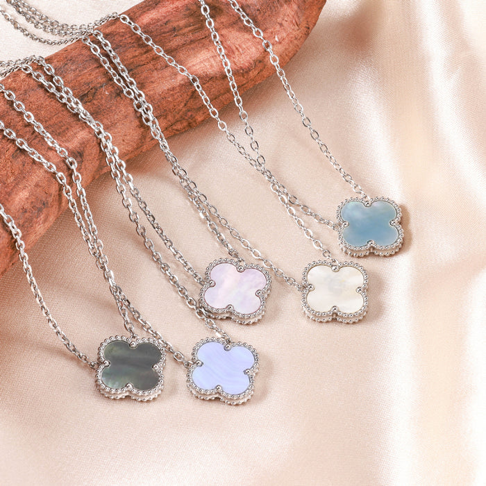 Wholesale Stainless Steel Gold-Plated Four-Leaf Clover Necklace