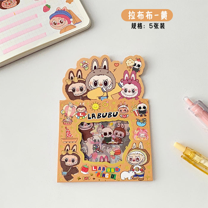 Wholesale Cute Cartoon PET Sticker Pack 5 Sheets Waterproof DIY Journal Scrapbook Decorative Accents