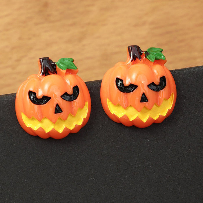 Wholesale Bizarre simulation ghost death face pumpkin personalized earrings wholesale