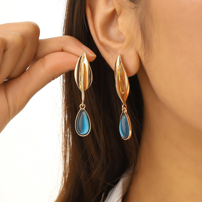 Wholesale Cross-border Hot BohemiBohemian new European and American fashion creative leaf earrings national style retro water drop earrings
