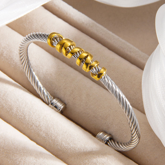 Wholesale steel wire rope gold bracelet