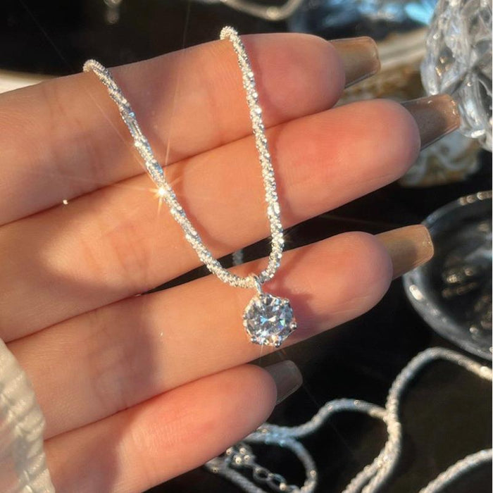 Wholesale Diamond zircon necklace, simple and versatile collarbone chain bracelet, temperament necklace accessory