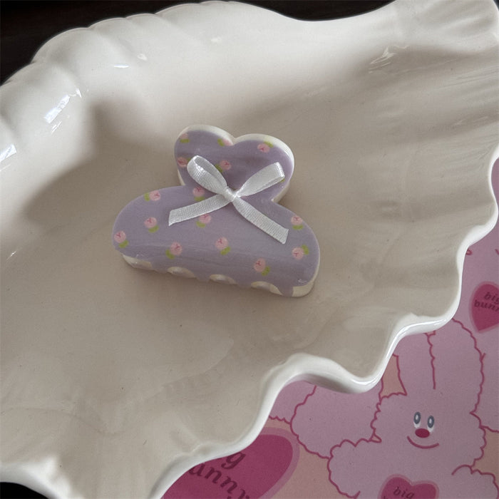 Wholesale Women's Cute Floral Bow Grab Clip