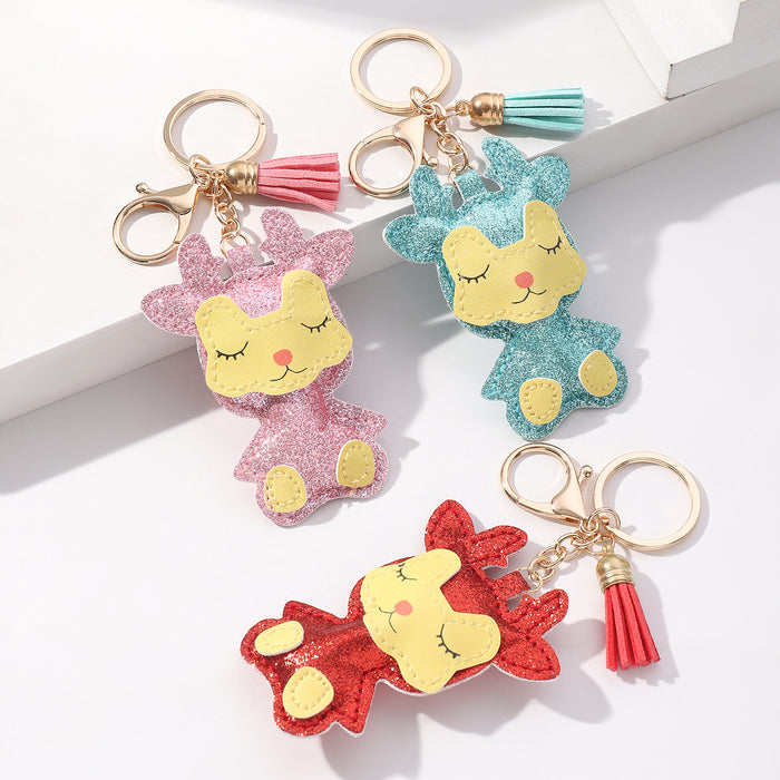 Wholesale Sequin Deer Keychain JDC-KC-RongRui031