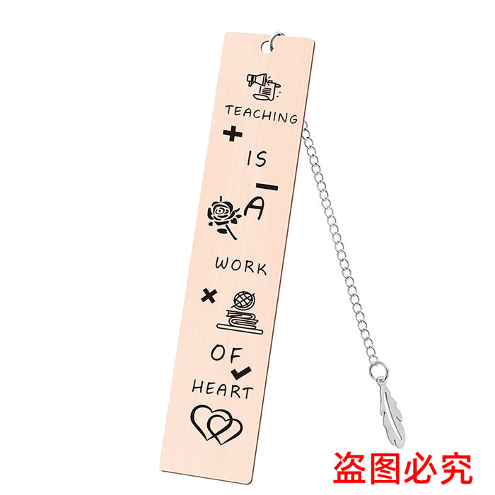 Wholesale Stainless Steel Teacher's Day Bookmark JDC-BM-GangG001