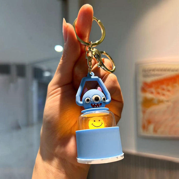 Wholesale Lighted Monster Silicone Cartoon Keychain JDC-KC-QingYun002