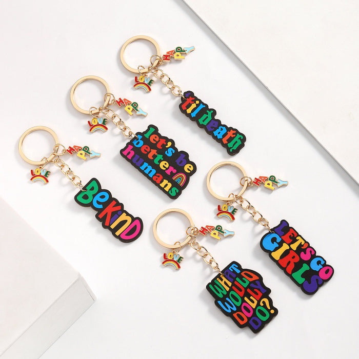 Wholesale Wooden BEKIND Letter Keychain JDC-KC-RongRui033