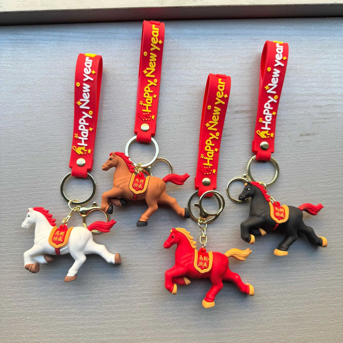 Wholesale 3D PVC Year of the Horse Keychain